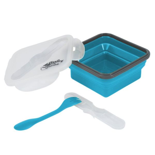 Контейнер Tramp силиконовый с ловилкой 400мл.TRC-144 аквамарин