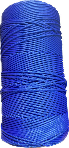  Шнур ПА плетеный 16-ти пр.с ПА серд.d 4 мм синий в Краснодаре  