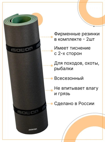 Коврик Ижевск Tourist 8 1800х600х8 хаки-серый