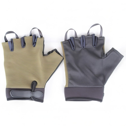 Перчатки Следопыт туристические зеленые, без пальцев 