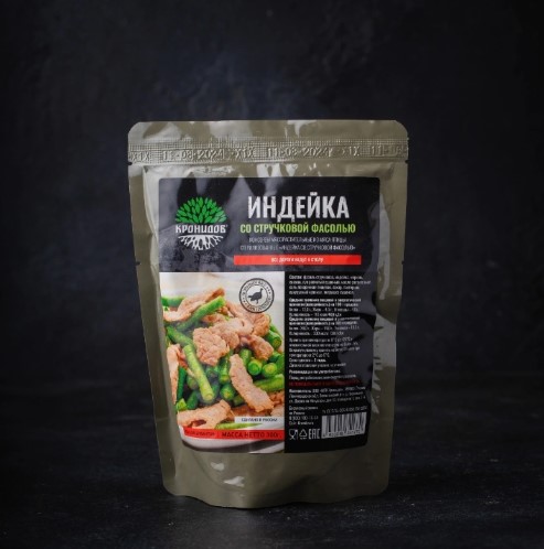 Консервы мясорастительные из мяса птицы стерилизованные "Индейка со стручковой фасолью"