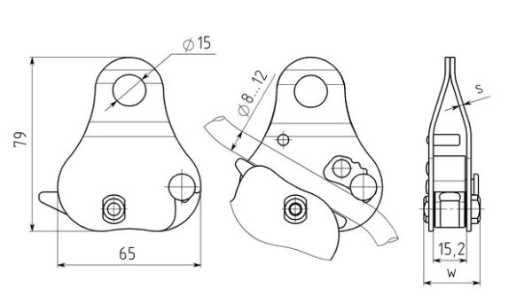  Зажим Вертикаль Капля сталь ver 0104 в Краснодаре  