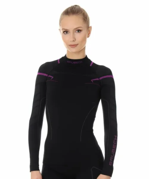 Футболка Brubeck Thermo Nilit Heat черный/розовый женская в Краснодаре