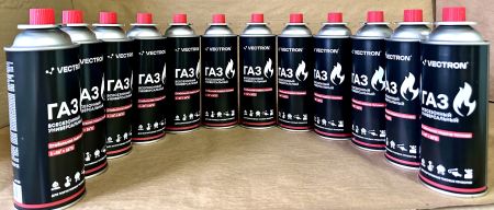 Баллон VECTRON газовый 220 г,цанг.всесезонный черный