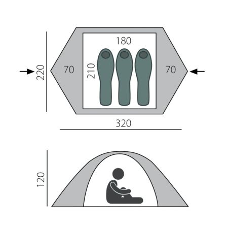 Палатка BTrace Ion 3 зеленая