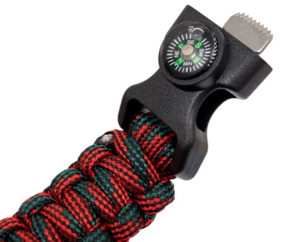 Браслет Следопыт из паракорда со свистком,компасом и огнивом 24,5х2см PF-PD-04S