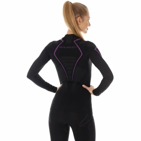 Футболка Brubeck Thermo Nilit Heat черный/розовый женская в Краснодаре